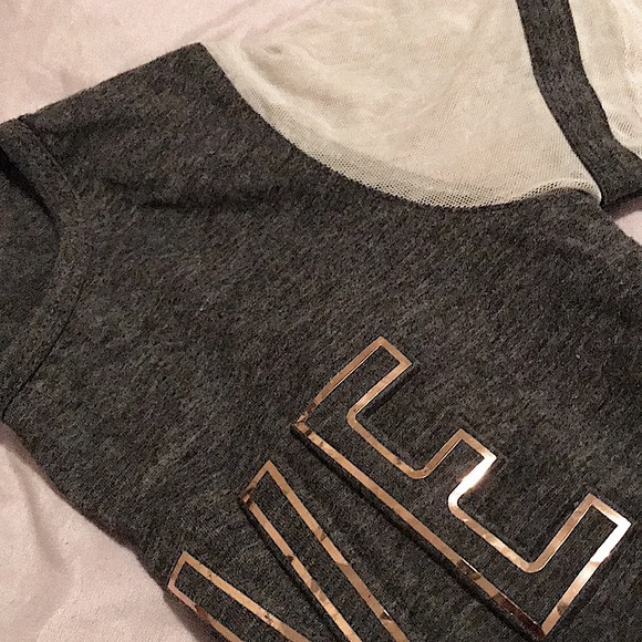 Grey Top,Bold letters (LOVE) in Gold - Picture 2 of 4